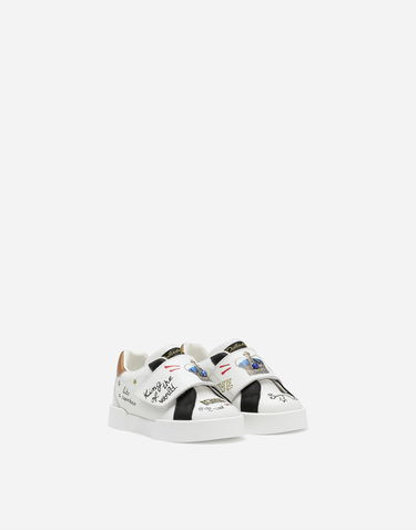 Кецове и обувки Dolce & Gabbana Printed Calfskin Portofino Бяло | DN0135AU120HWF57, 1