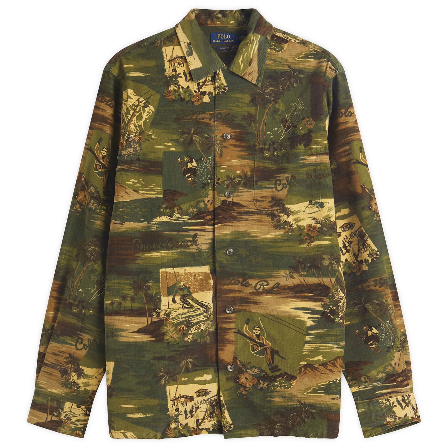 Риза Polo by Ralph Lauren Ski Camo Corduroy Sports Shirt Зелено | 710958255001, 1