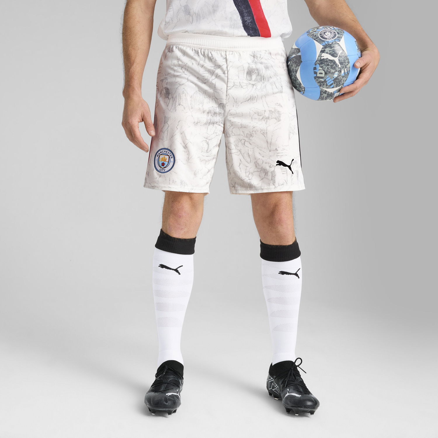 Къси панталони Puma KID SUPER x MANCHESTER CITY Shorts Бяло | 781146_07, 1