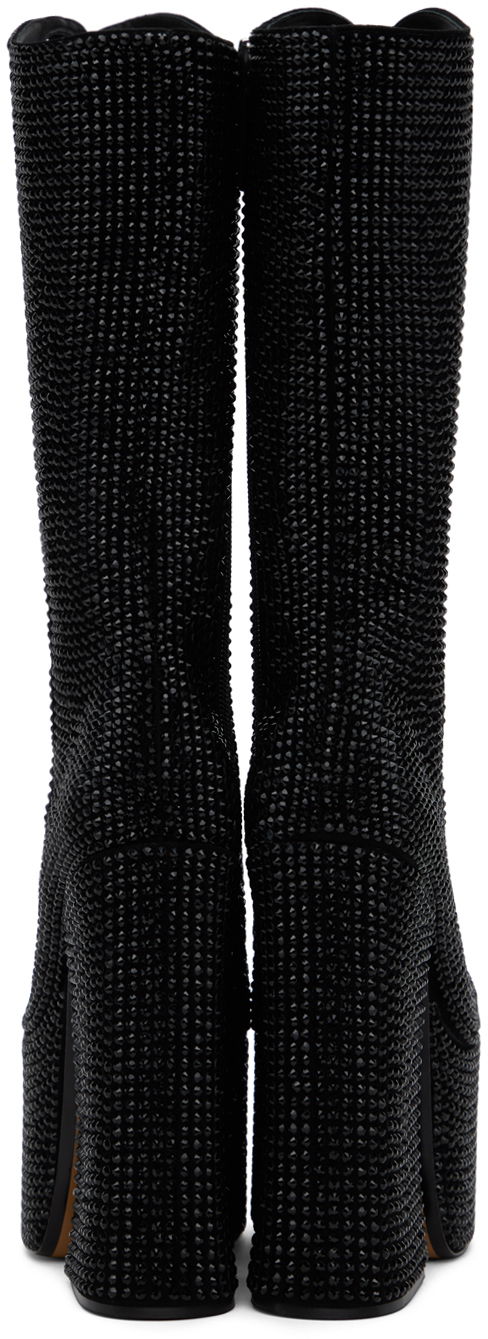 Грижа за обувките Marc Jacobs Marc Jacobs 'The Rhinestone Kiki' Knee-High Platform Boots Черно | 2P4FBO001F19, 1