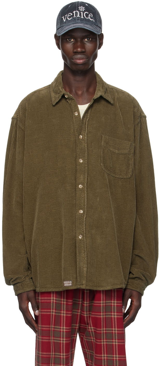 Риза ERL Corduroy Button-Up Shirt Зелено | ERL09B009, 0