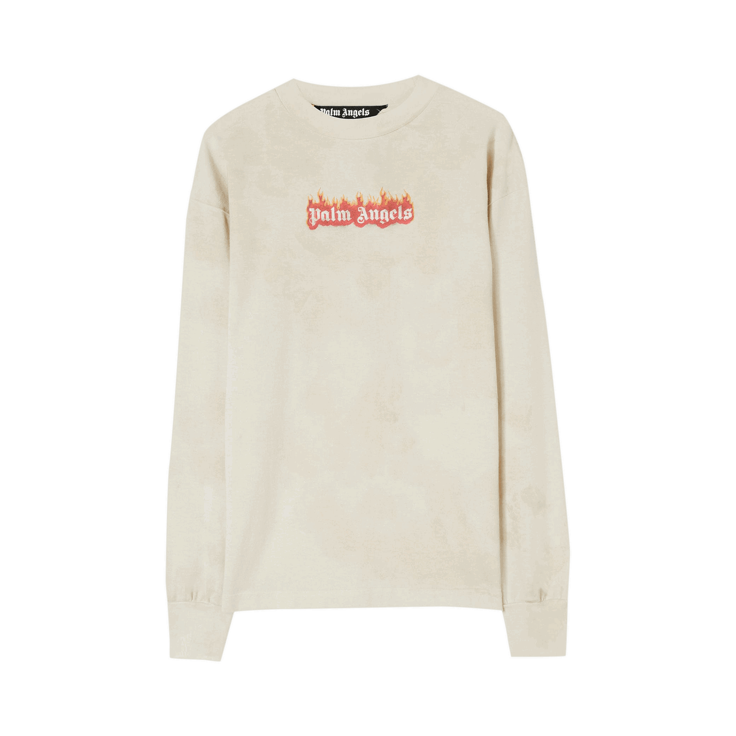 Тениска Palm Angels Long Sleeve Burning Logo Classic Tee Бежово | PMAB002F22JER0020310, 0