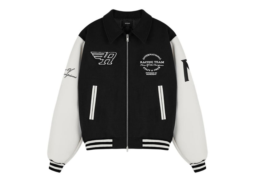 Яке Represent Clo Represent Racing Team Varsity Jacket Black/White Черно | M01143-01