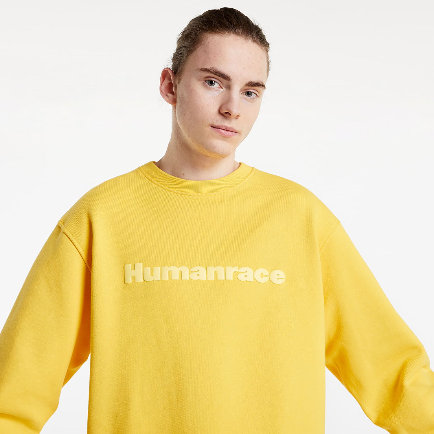 Суитчър adidas Originals Pharrell Williams x Basics Crew Bold Жълто | HI5544, 0