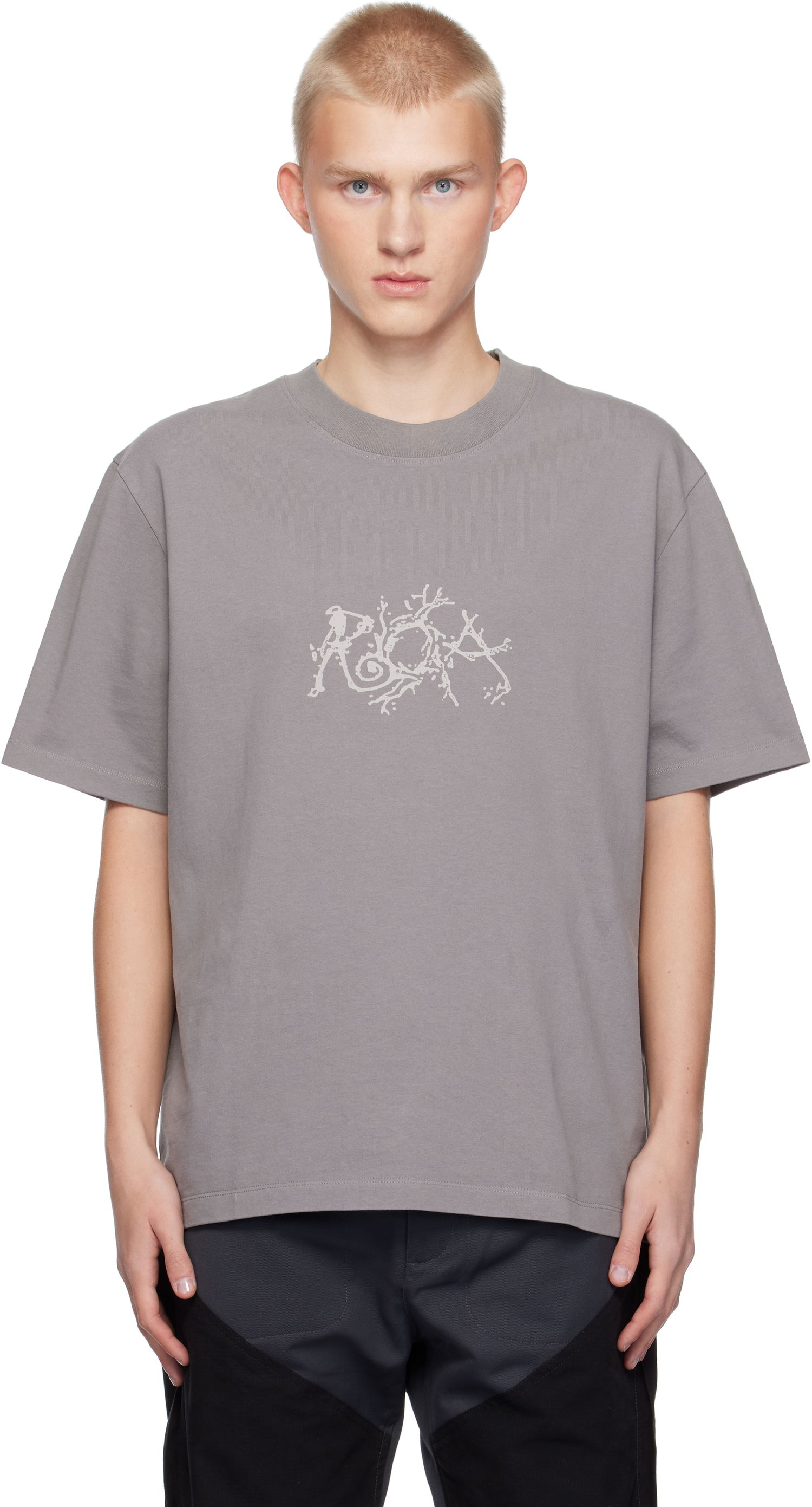 Тениска ROA Graphic Boxy T-shirt Сиво | RBMW0253JY21, 0