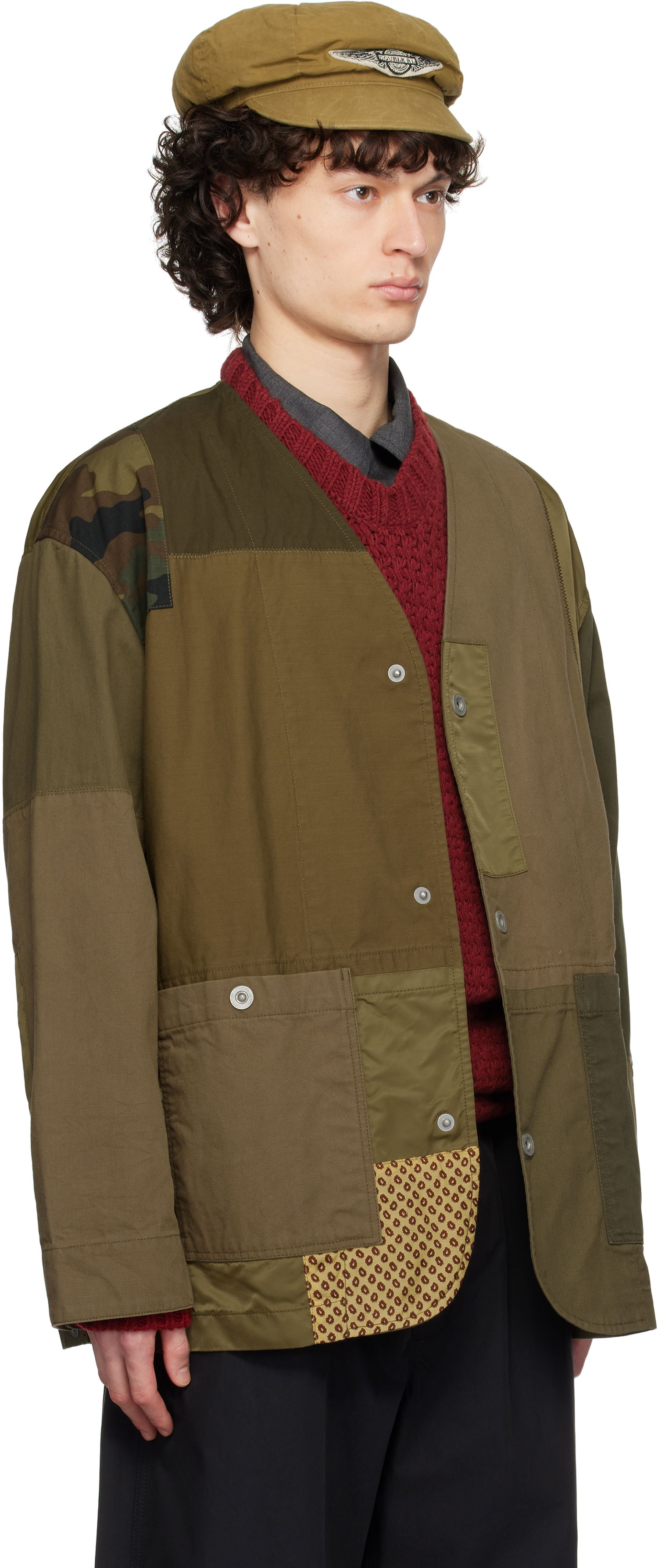 Ветровка Comme des Garçons Homme Multi Fabric Mix Jacket Зелено | HO-J017-051, 1