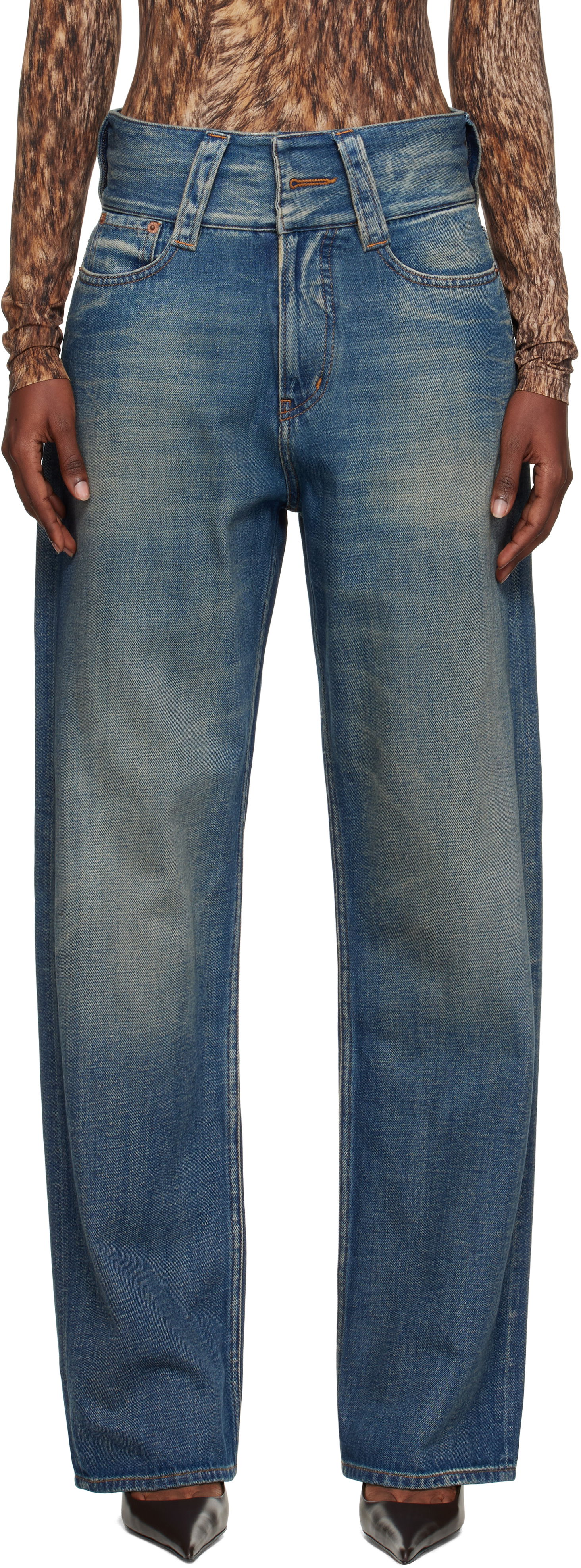 Дънки Maison Margiela MM6 Maison Margiela 5-Pocket Slub Jeans Синьо | S52LA0259 M30017, 0