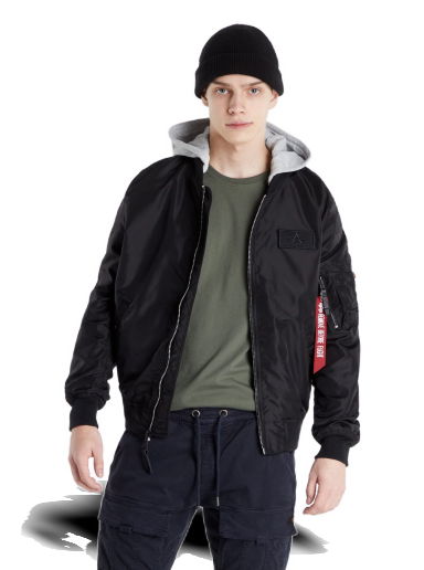 Яке бомбър Alpha Industries Bomber MA-1 TT Hood BP Черно | 106103-03