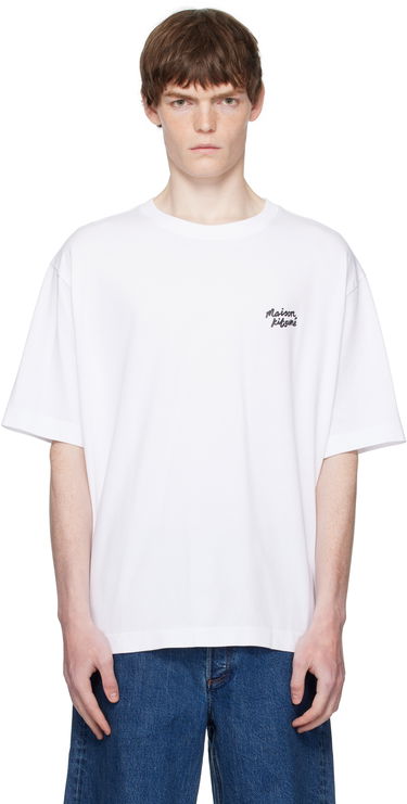 Тениска MAISON KITSUNÉ Maison Kitsuné Handwriting Oversized T-Shirt Бяло | PM00110KJ0119, 0