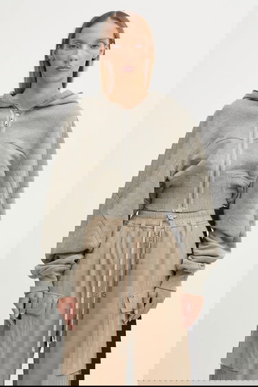 Суитчър Rick Owens Rick Owens DRKSHDW Collage Gimp Cropped Hoodie Сиво | DS02E7233.FGM, 0