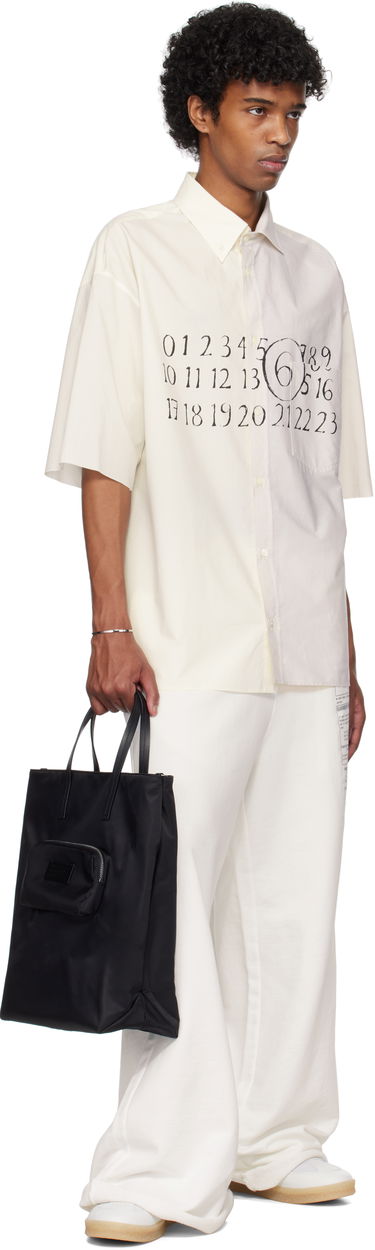 Риза Maison Margiela MM6 Maison Margiela Asymmetric Poplin Shirt Бяло | SH0DR0007 MTN041, 3