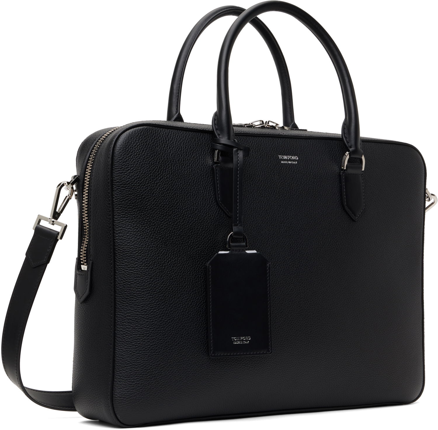 Голяма пазарска чанта Tom Ford Elliot Leather Briefcase Черно | H0651-LCL213S, 1