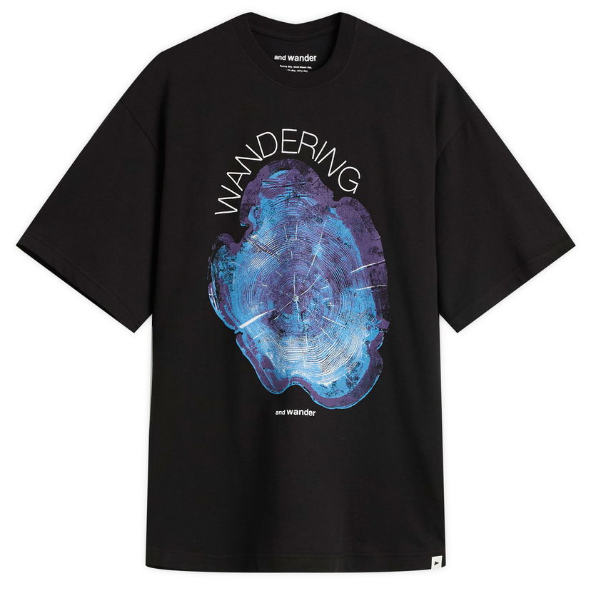 Тениска and wander Wandering Printed T-Shirt Черно | 5745284091-010
