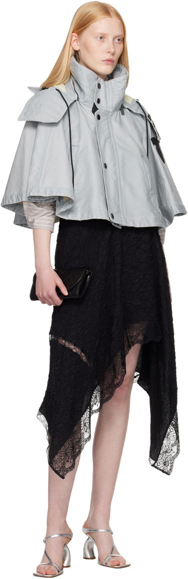 Яке Burberry Burberry Hooded Capelet Jacket Сиво | 8109388, 4