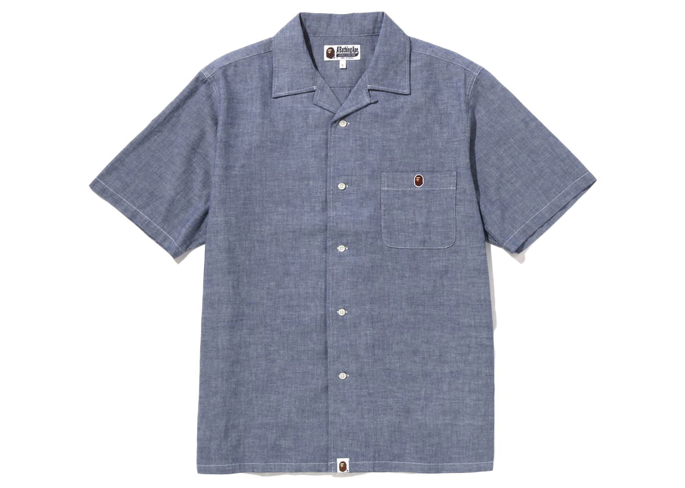 Риза BAPE Ape Head One Point Open Collar Shirt Тъмно синьо | 1I25-132-001, 0