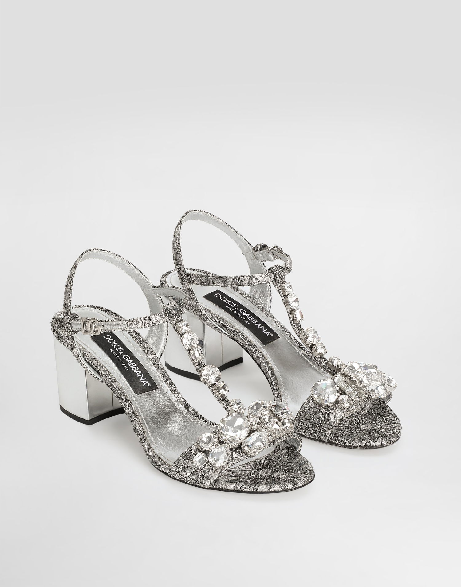 Кецове и обувки Dolce & Gabbana Dolce & Gabbana Brocade Sandals With Stones Embroidery Металик | CR1921AS2038D708, 1