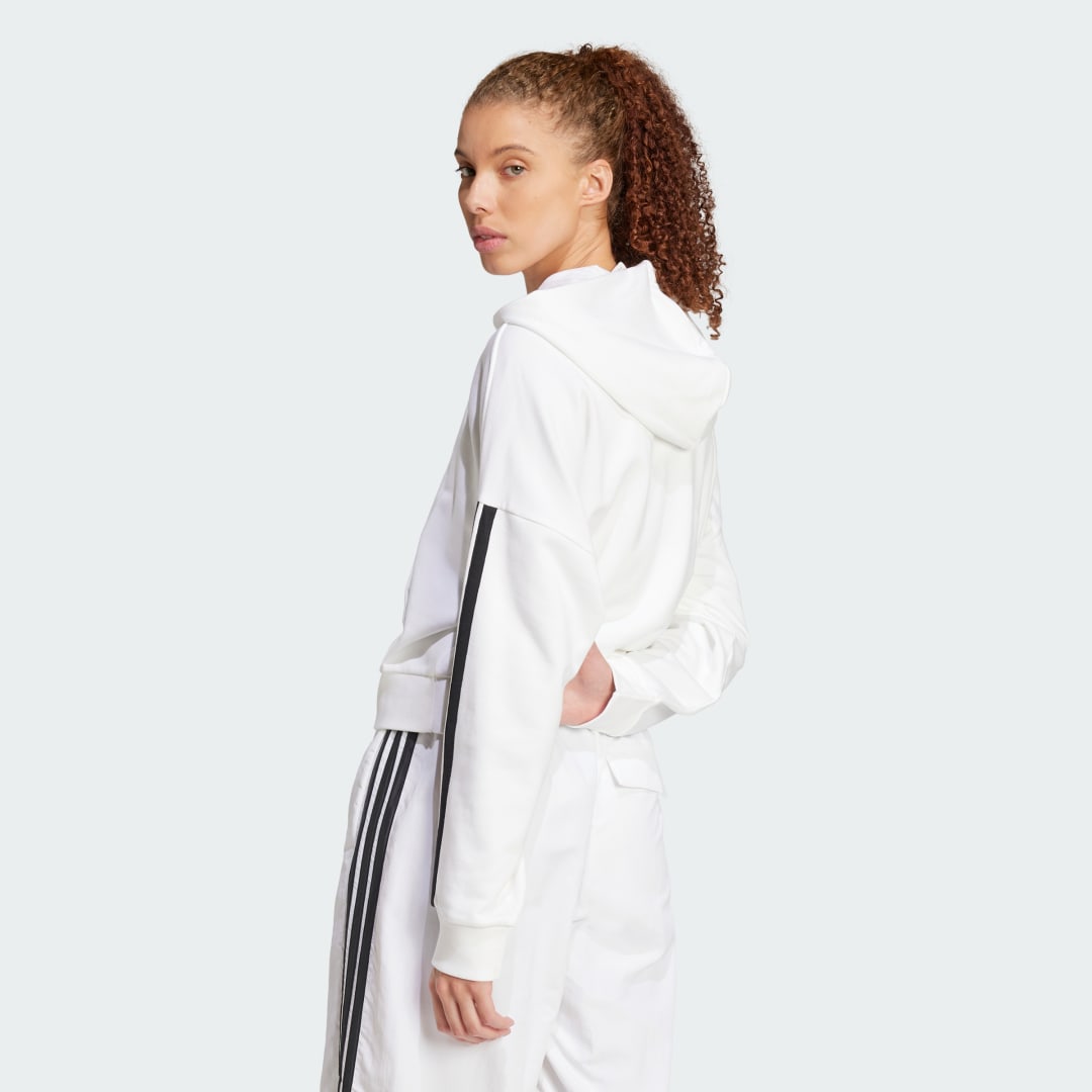 Суитчър adidas Performance Quarter-Zip Hoodie With Kangaroo Pocket Бяло | JN1948, 1