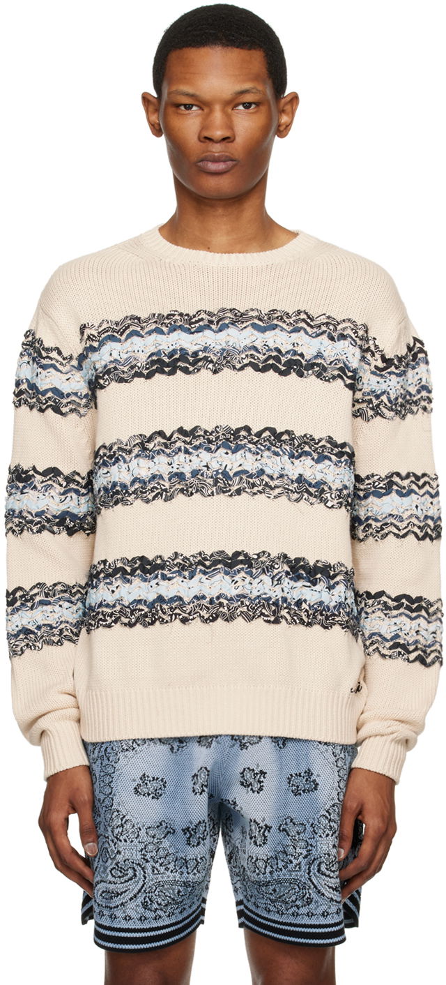 Пуловер AMIRI Baja Bandana Knit Sweater Бежово | SS23MKL001-368, 0