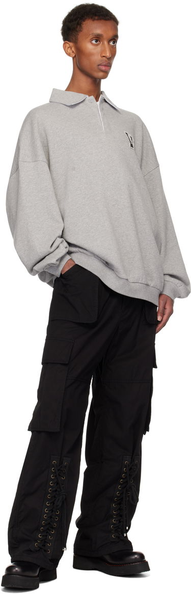 Пуловер We11done We11done Pearl Logo Polo Sweatshirt Сиво | WD-TS3-24-739-U-MG, 3