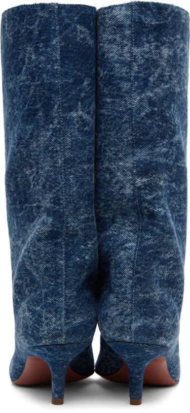 Дамска чанта Amina Muaddi Amina Muaddi Fiona 60 Denim Boots Синьо | FIONA BOOT SLANTED DENIM ACID, 1