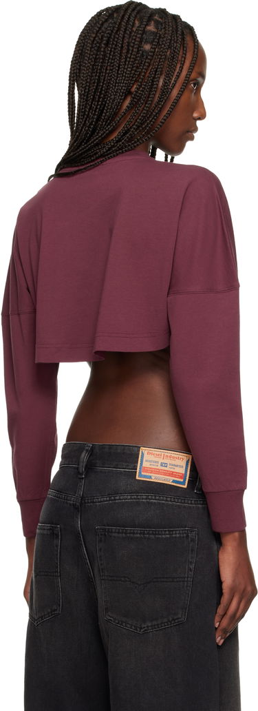 Съкратен топ Palm Angels Curved Logo Crop T-shirt Бургунди | PWAB023F25JER0022803, 2