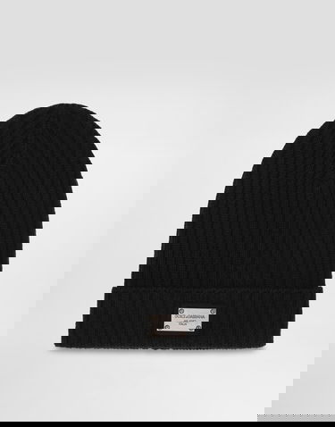 Шапка Dolce & Gabbana Dolce & Gabbana Knitted Logo Plaque Beanie Черно | LBKH82JCVD6N0000, 0