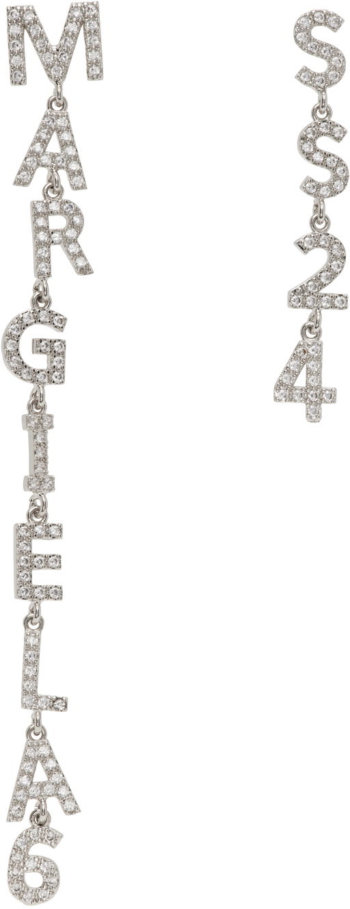 Обеци Maison Margiela MM6 Letter Earrings Сиво | SM6VG0069 P6471, 0