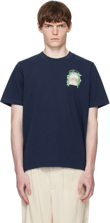 Тениска Casablanca Casablanca L'Arche De Tennis T-Shirt Тъмно синьо | MPF25-JTS-001-14-EX-FLANNELS, 0