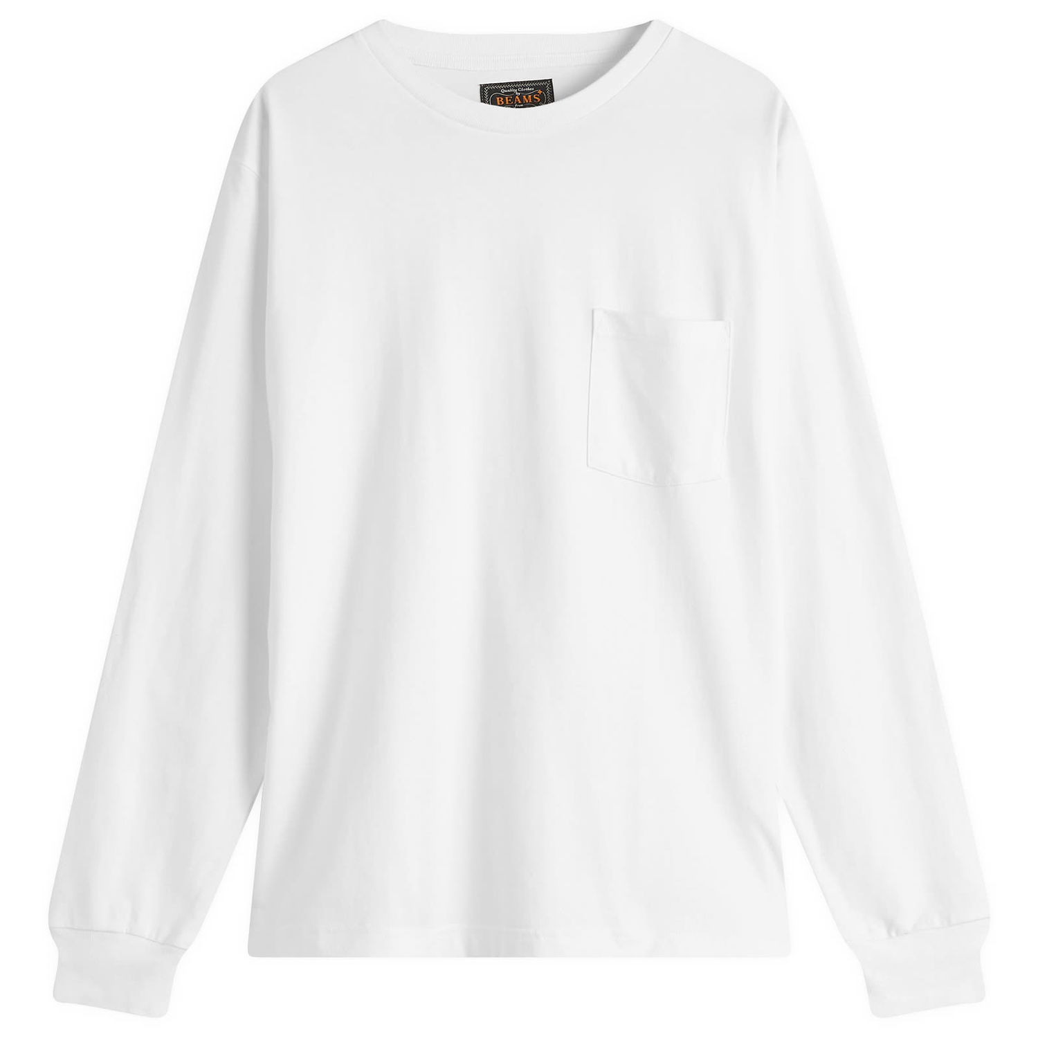 Тениска BEAMS Beams Plus Long Sleeve Pocket Tee, Size Large Бяло | 3814-0066-156-01, 0