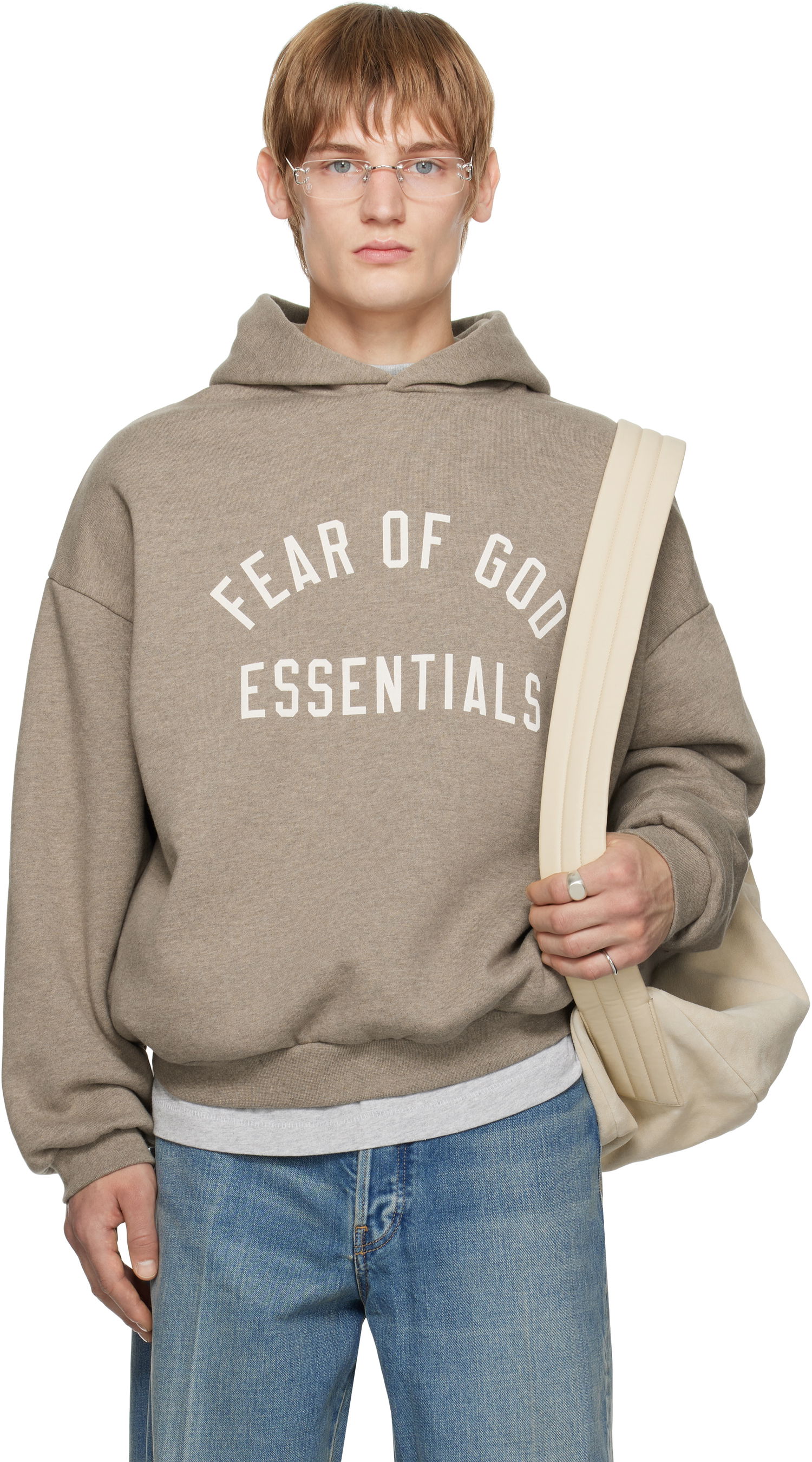 Суитчър Fear of God Fear of God ESSENTIALS Fleece Hoodie Кафяво | 192HO246251F, 0