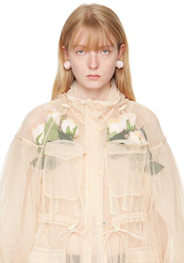 Шал Simone Rocha Simone Rocha Rose Stud Earrings Розово | ERG403 1067, 2