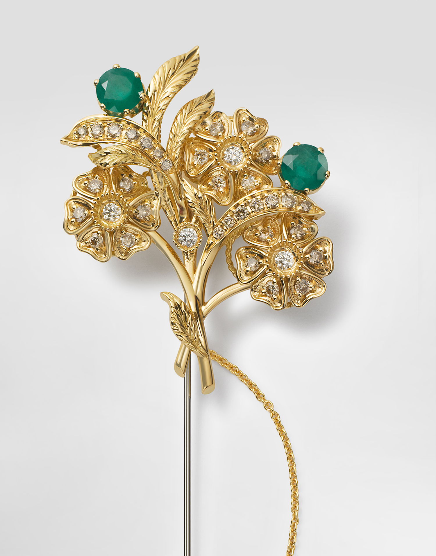 Значка Dolce & Gabbana Dolce & Gabbana Sicily Floral Brooch with Emeralds and Diamonds Жълто | WPKN1GWWG01ZOO00, 1