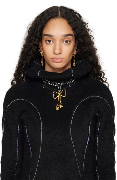 Колие Chopova Lowena Metal Chain Necklace With Bow Pendant Металик | 6524, 1