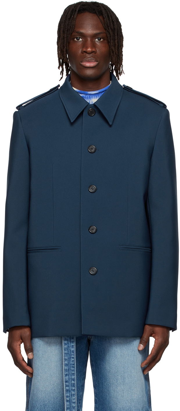 Яке We11done We11done Regular Collar Jacket Тъмно синьо | WD-JK1-22-084-M-NV, 0