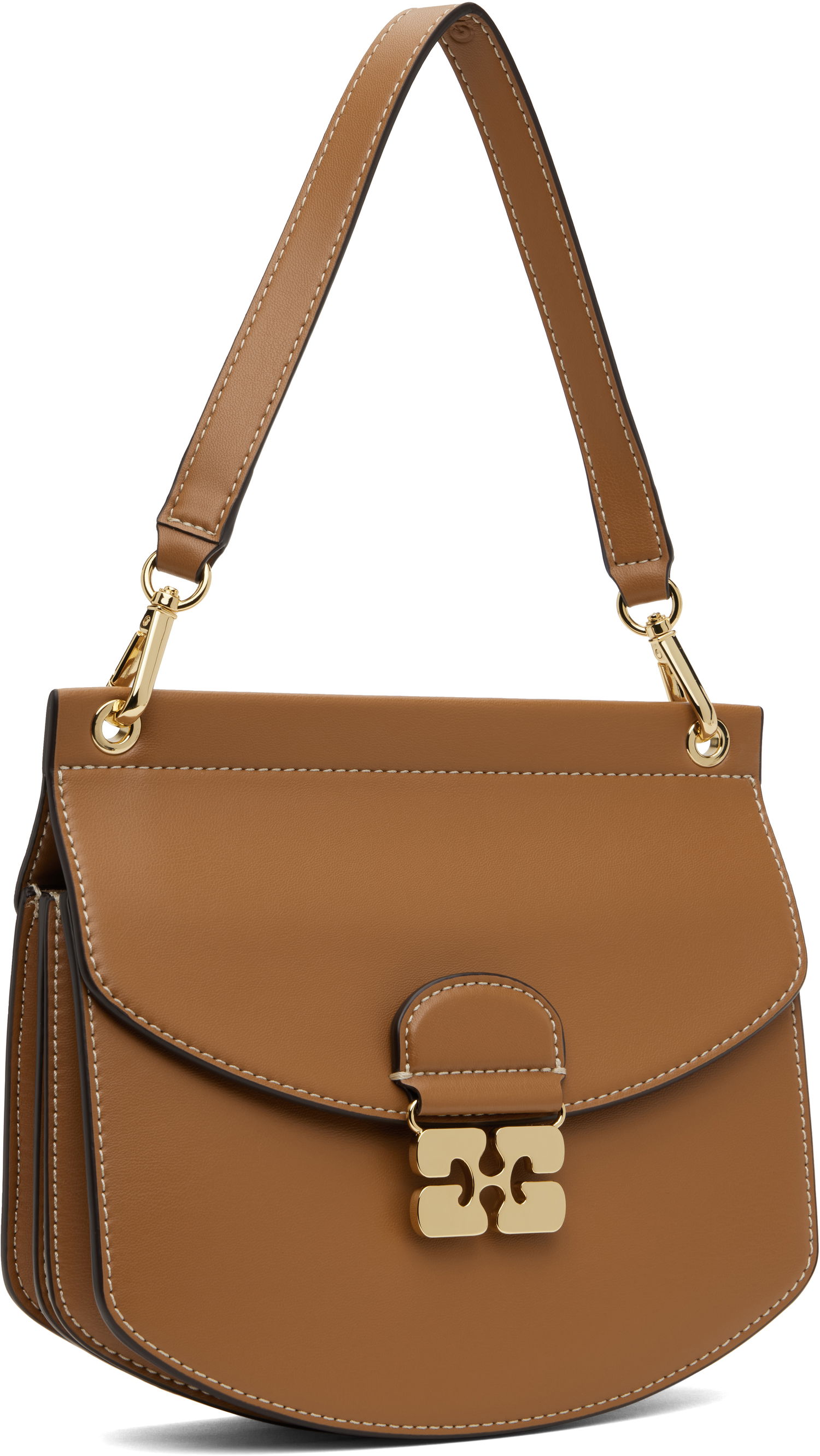 Дамска чанта GANNI GANNI Small Apo-G Shoulder Bag Кафяво | A6448, 1