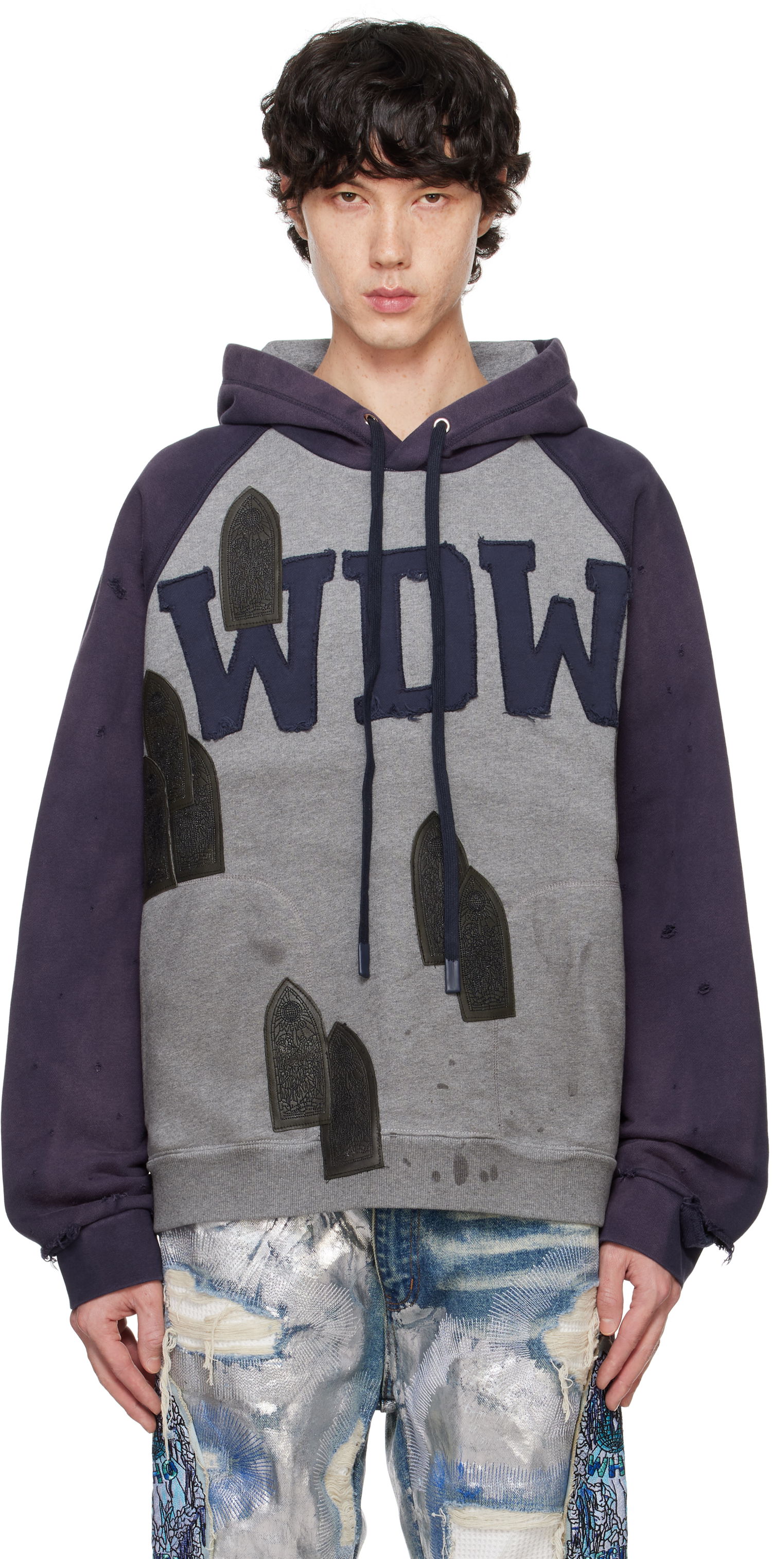 Суитчър Who Decides War Faded 'WDW' Hoodie Сиво | 1110090021FW24, 0