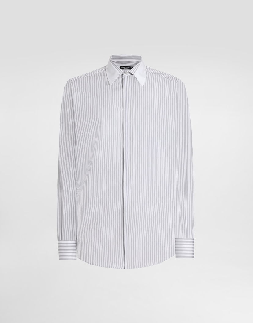 Риза Dolce & Gabbana Dolce & Gabbana Martini Striped Poplin Shirt Бяло | G5NQ0ZFR503S8051