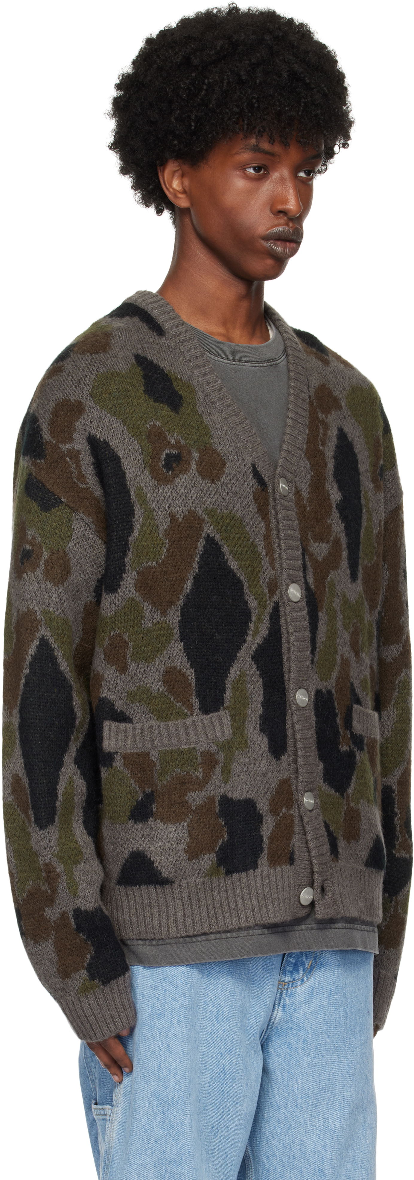 Пуловер Carhartt WIP Camouflage Knit Cardigan Сиво | I033914, 1