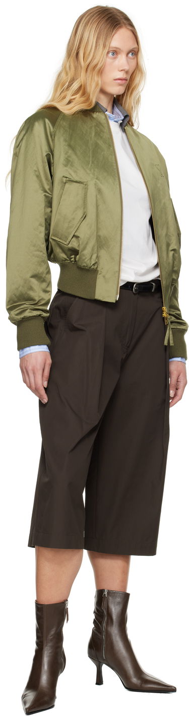 Яке бомбър AMI AMI Paris Cotton Satin Ami de Coeur Bomber Jacket Зелено | FJK011.CO0100, 3