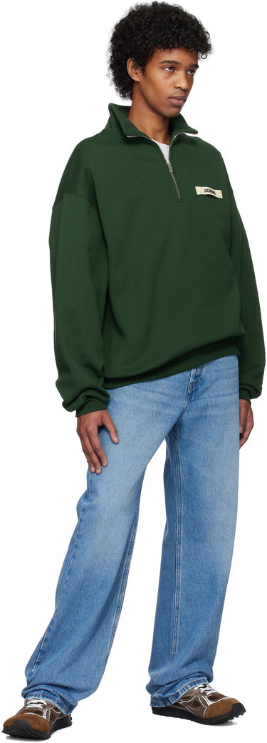 Пуловер Jacquemus Jacquemus Gros Grain Zipped-Rollneck Sweatshirt Зелено | 25E255JS283-2458, 3