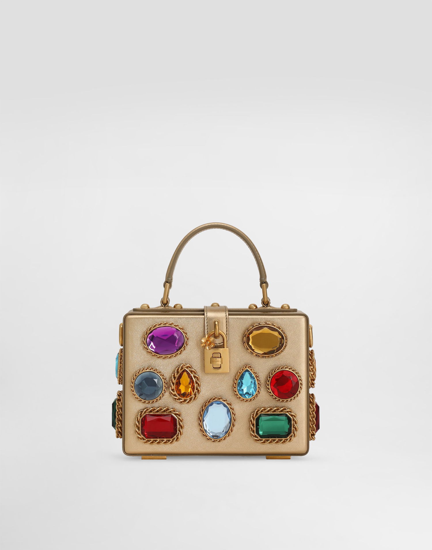 Дамска чанта Dolce & Gabbana Dolce & Gabbana Dolce Box Handbag with Jewels Металик | BB5970AV1688H945, 0