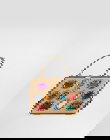 Дамска чанта Dolce & Gabbana Dolce & Gabbana Dolce Box Handbag with Jewels Металик | BB5970AV1688H945, 0
