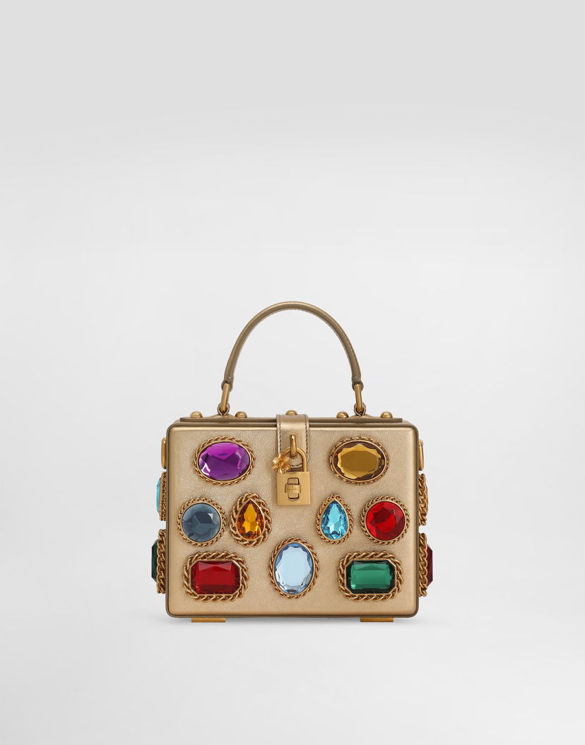 Дамска чанта Dolce & Gabbana Dolce & Gabbana Dolce Box Handbag with Jewels Металик | BB5970AV1688H945