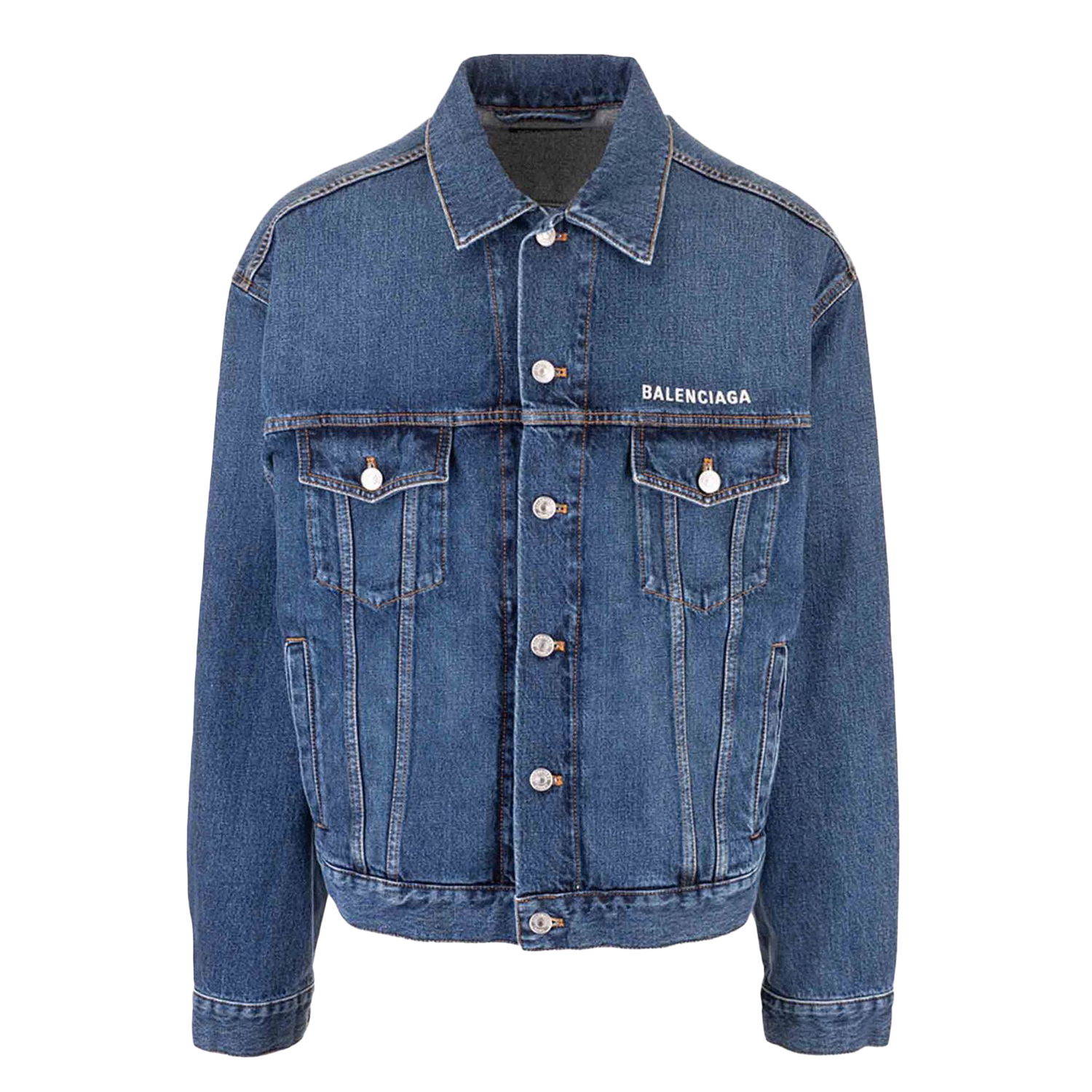 Яке Balenciaga Logo Denim Jacket Тъмно синьо | 620728TDW146020, 0