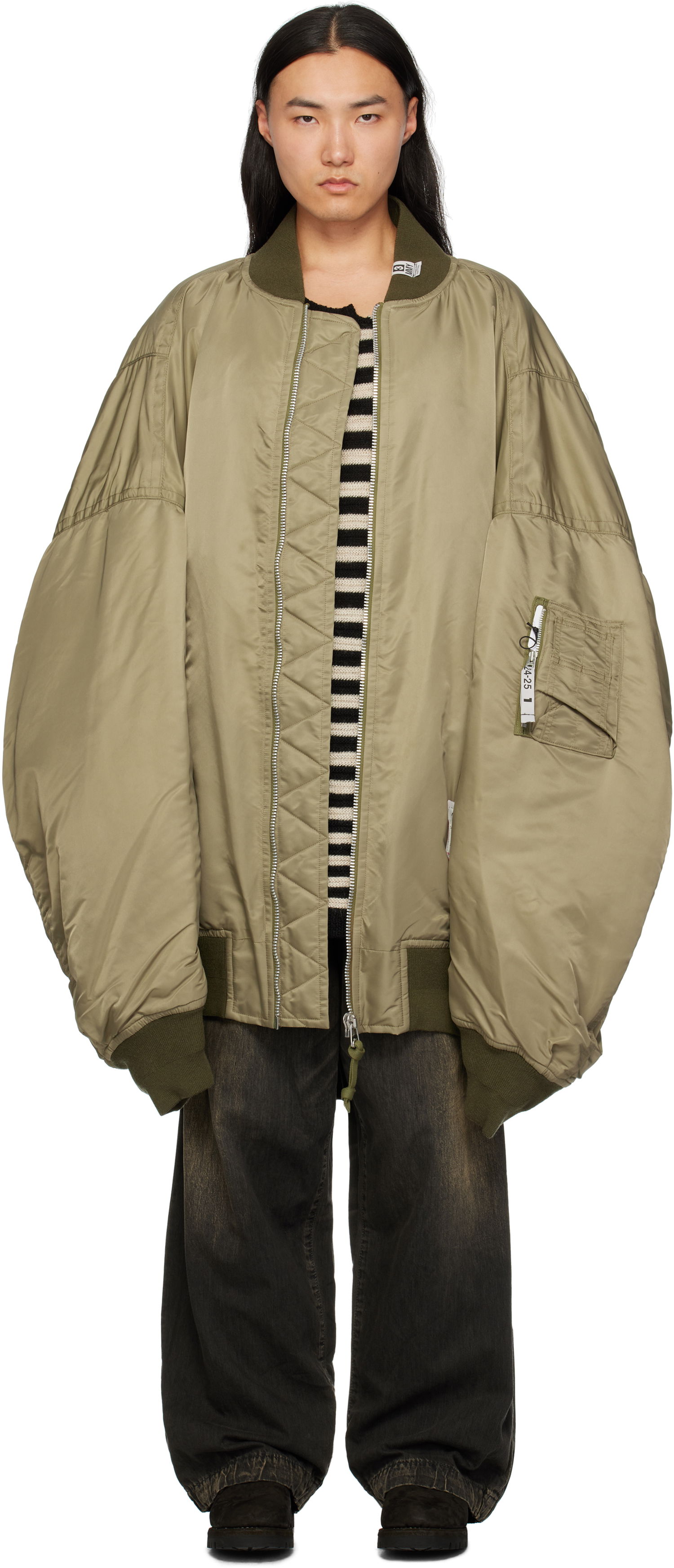 Яке бомбър Maison MIHARA YASUHIRO Huge Flight Bomber Jacket Зелено | A13BL054, 0