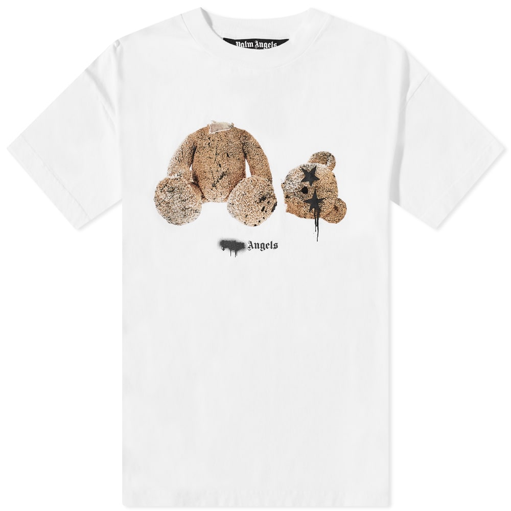Тениска Palm Angels Spray Logo Kill The Bear Tee Бяло | PMAA001F21JER0270160, 0