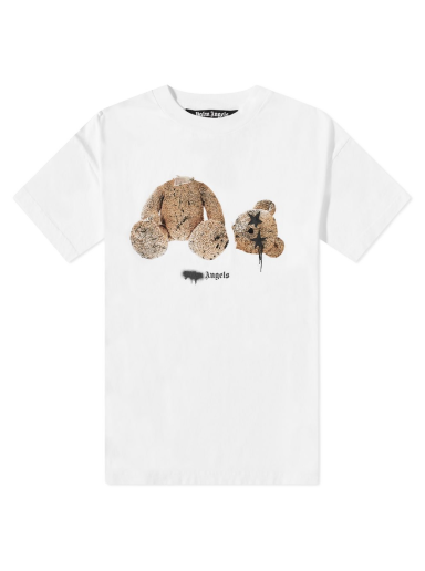Тениска Palm Angels Spray Logo Kill The Bear Tee Бяло | PMAA001F21JER0270160