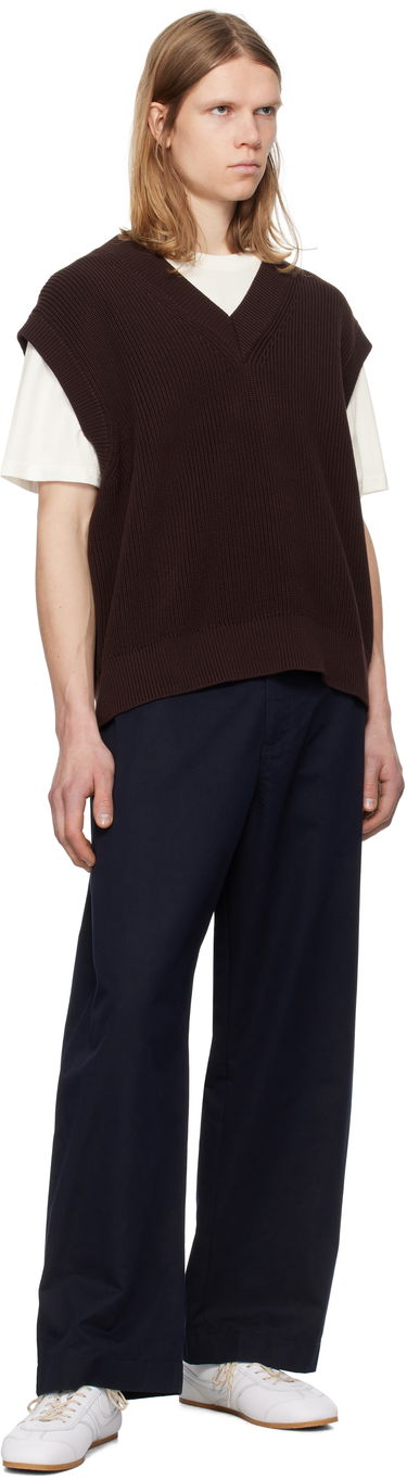 Панталони Studio Nicholson Studio Nicholson Bosworth Wide-Leg Trousers Тъмно синьо | BOSWORTH SNM - 1297, 3