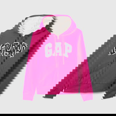 Суитчър GAP Logo Sherpa Fullzip Hoodie Bright Beet Розово | 498594-01, 3