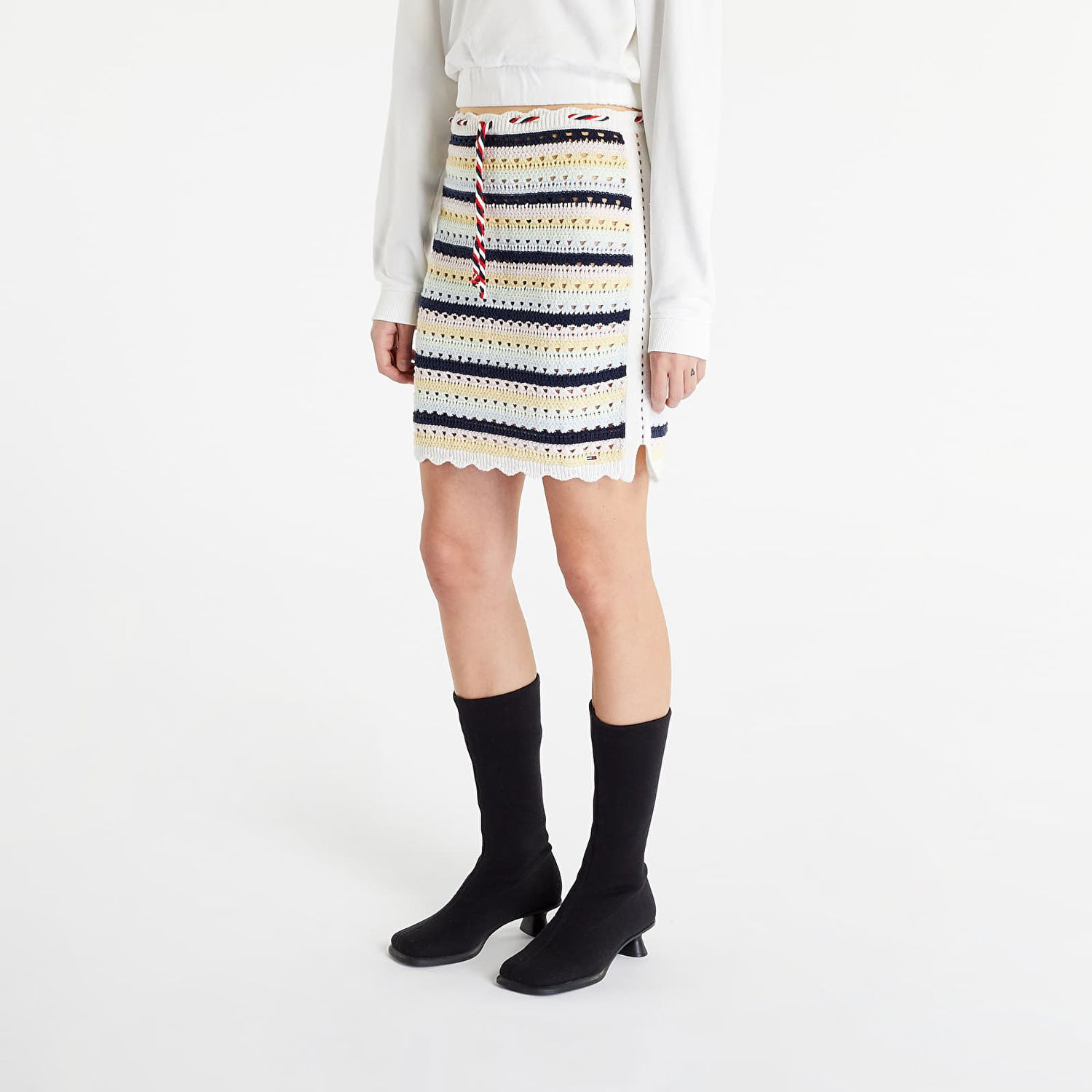 Пола Tommy Hilfiger Summer Crochet Skirt Бяло | DW0DW15393 ZHO, 0
